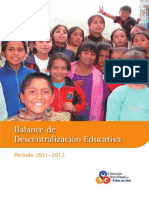 CNE (2012) Balance Descentralizado en Educación 2011-2012