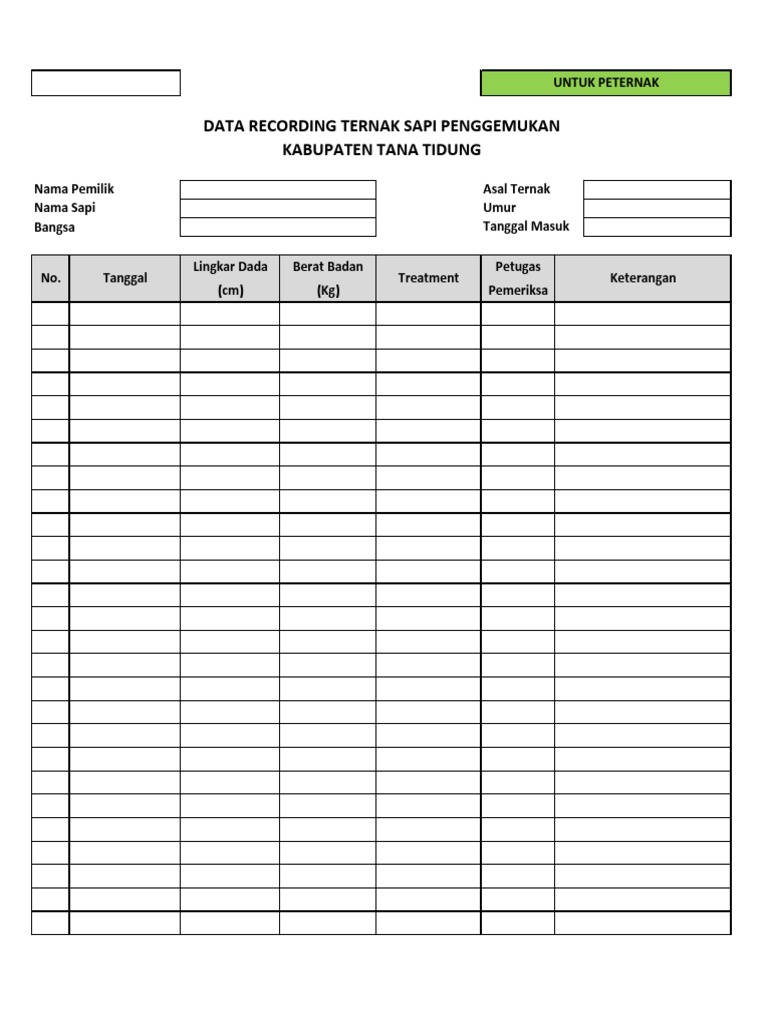 Recording Sapi Penggemukan | PDF