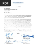(Brazil) Rubio-Menendez Letter to Pres. Rousseff Re. Recall of Ambassador to Israel. August2014