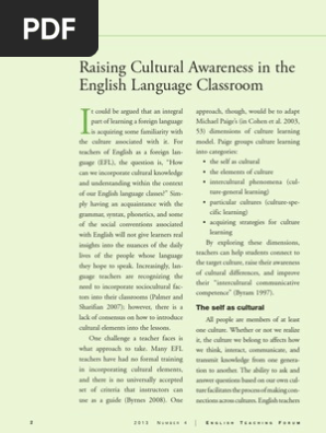 Raising Cultural Awareness in the English Classroom
