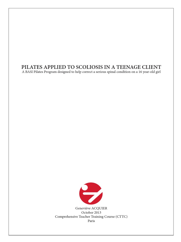 Pilates Applied To Scoliosis in A Teenage Client, PDF, Pilates