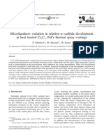 Microhardness Variation in Relation to Carbide Development in Heat Treated Cr3C2–NiCr Thermal Spray Coatings 2003 Acta Materialia