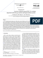 Sliding Wear Behaviour of HVOF Sprayed WC–Co Coatings Deposited With Both Gas Fuelled and Liquid Fuelled Systems 2003 Wear