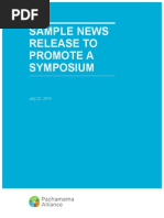 Sample News Release for a Symposium