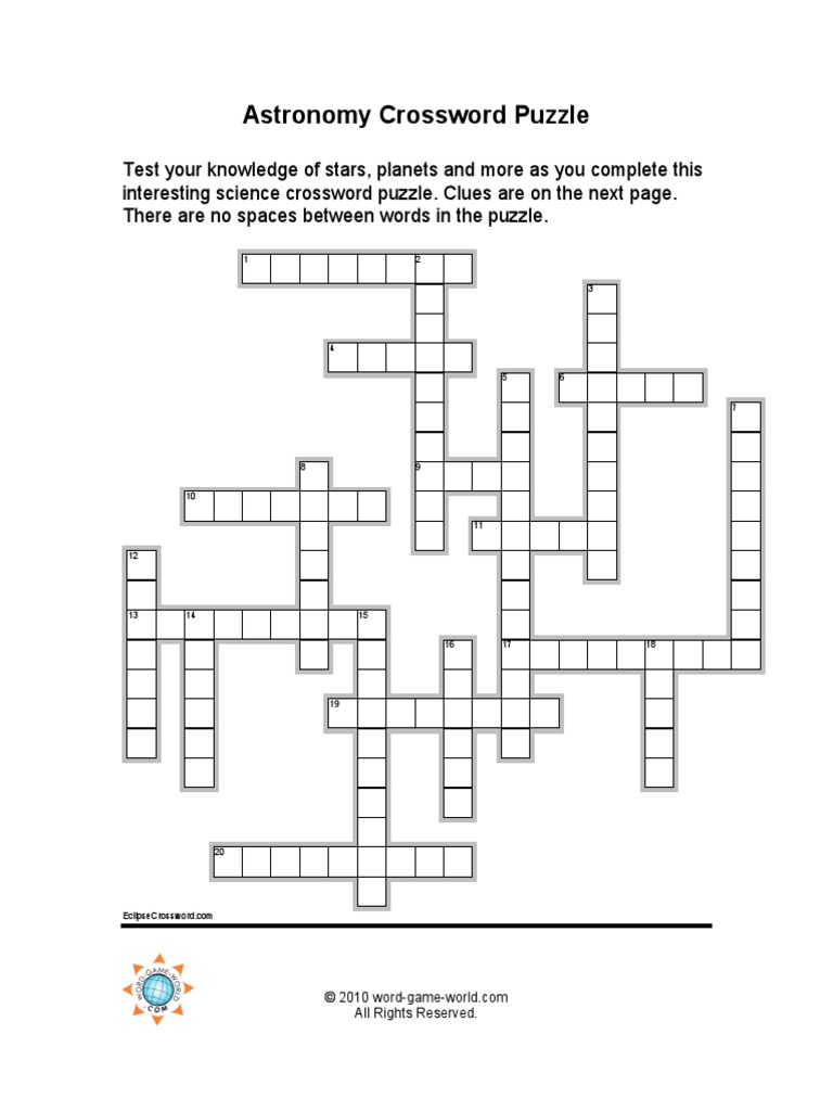 Science crossword puzzles pdf