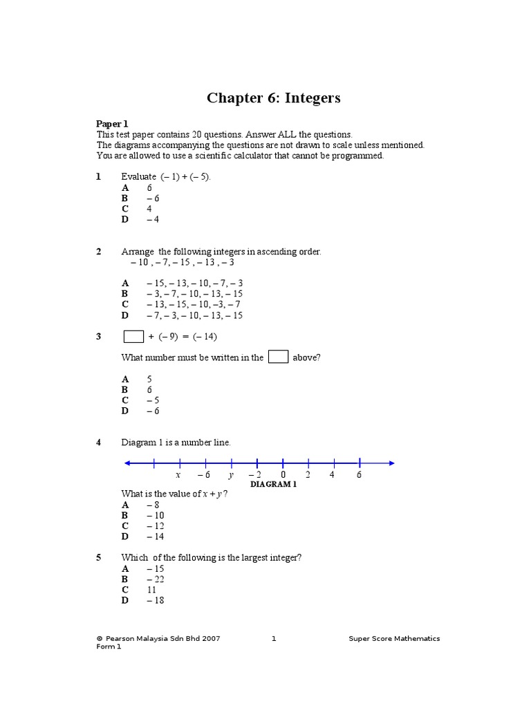 Form 1 - Chapter 6 | PDF | Teaching Mathematics | Science