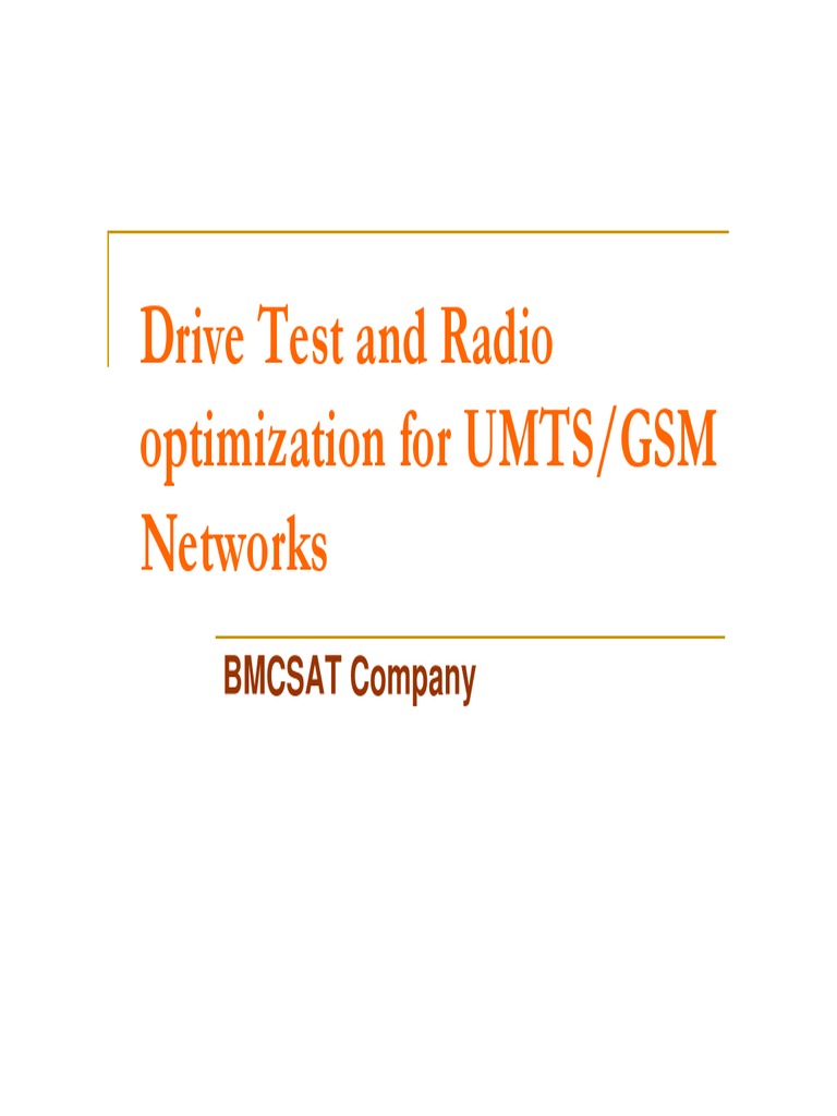 UMTS/GSM Drive Test Optimization Guide | PDF | 3 G | High Speed Packet ...