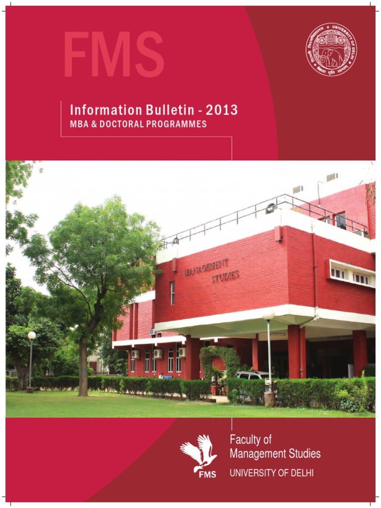 FMS Delhi: MBA & Doctoral Programs Overview | PDF | Academic Degree ...