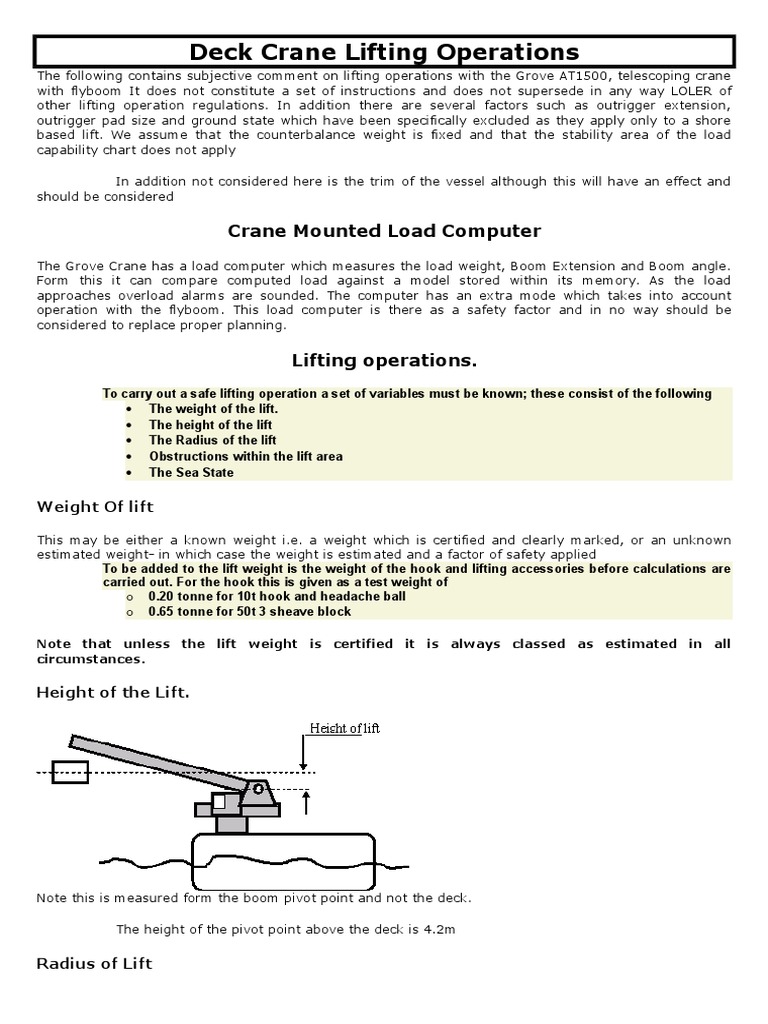 Deck Crane Lifting Operations Guide | PDF | Crane (Machine) | Acceleration