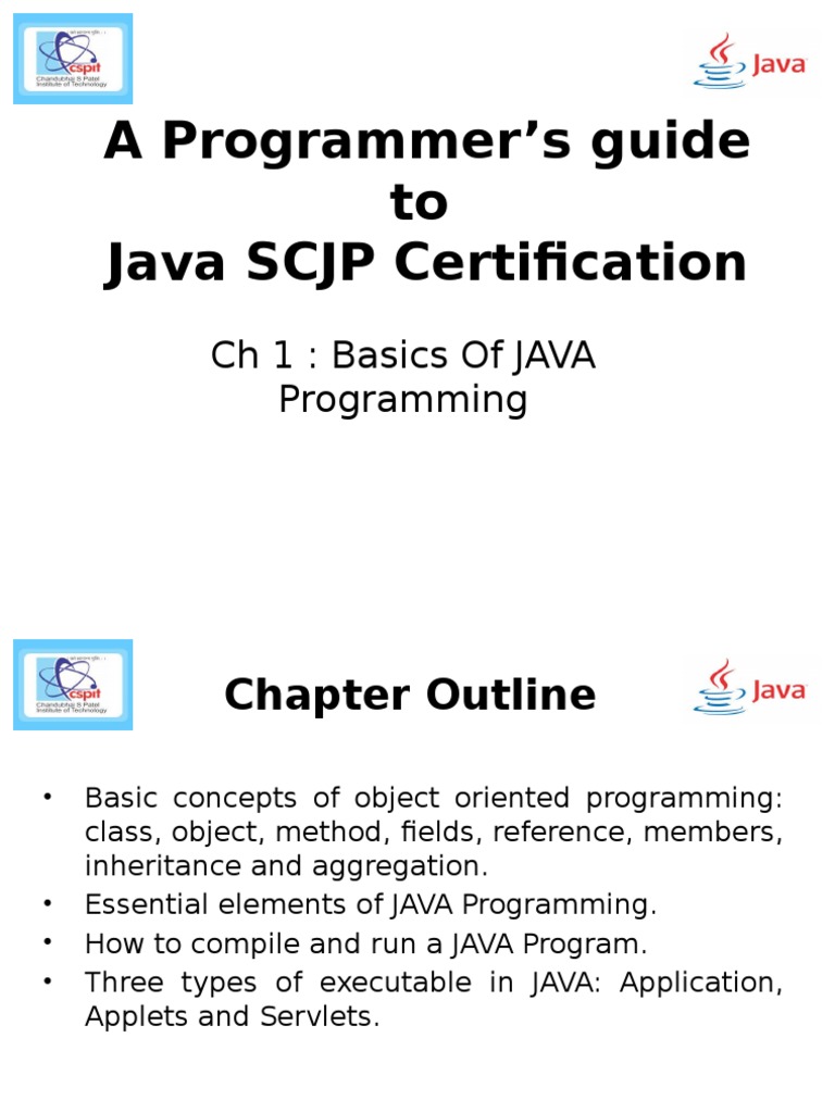 A Programmer's Guide To Java SCJP Certification: CH 1: Basics of JAVA ...
