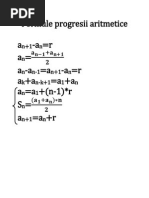 Formule Progresii Aritmetice