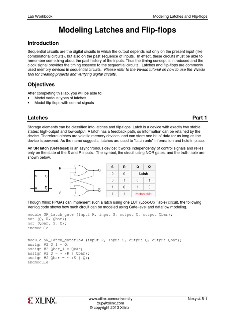 Modeling Latches and FlipFlops Tool For Creating Projects and