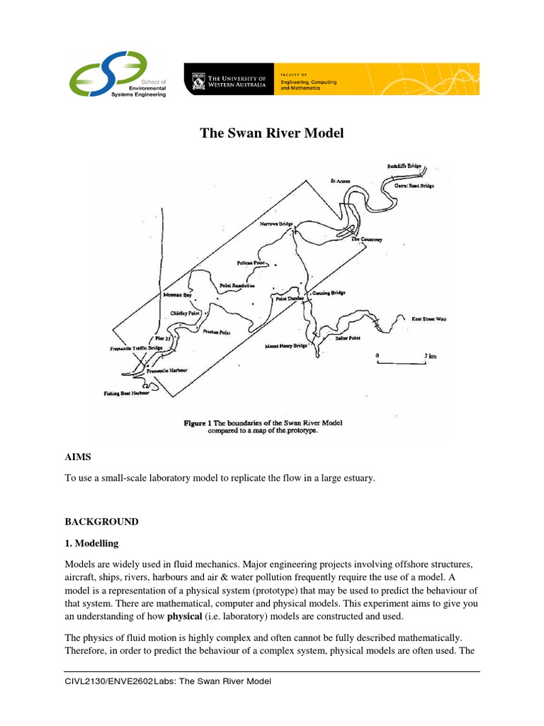 CIVL2130/ENVE2602 Labs: The Swan River Model | PDF | Tide | Estuary