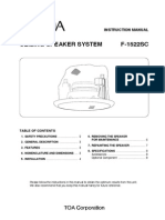 Ceiling Speaker System F-1522SC: Instruction Manual