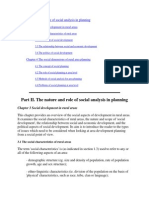 Art II. The Nature and Role of Social Analysis in Planning