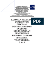 Penyusunan Dan Evaluasi Kelembagaan Pemerintah Provinsi Daerah Istimewa Yogyakarta