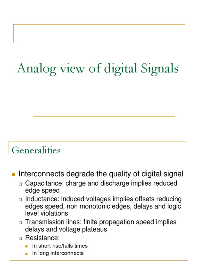 Digital Signal Integrity and Transmission Lines | PDF | Transmission ...