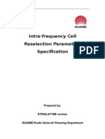 Intra-Frequency Cell Reselection Parameters Specification: Huawei Huawei