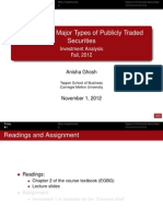 Lecture 1.2: Major Types of Publicly Traded Securities: Investment Analysis Fall, 2012