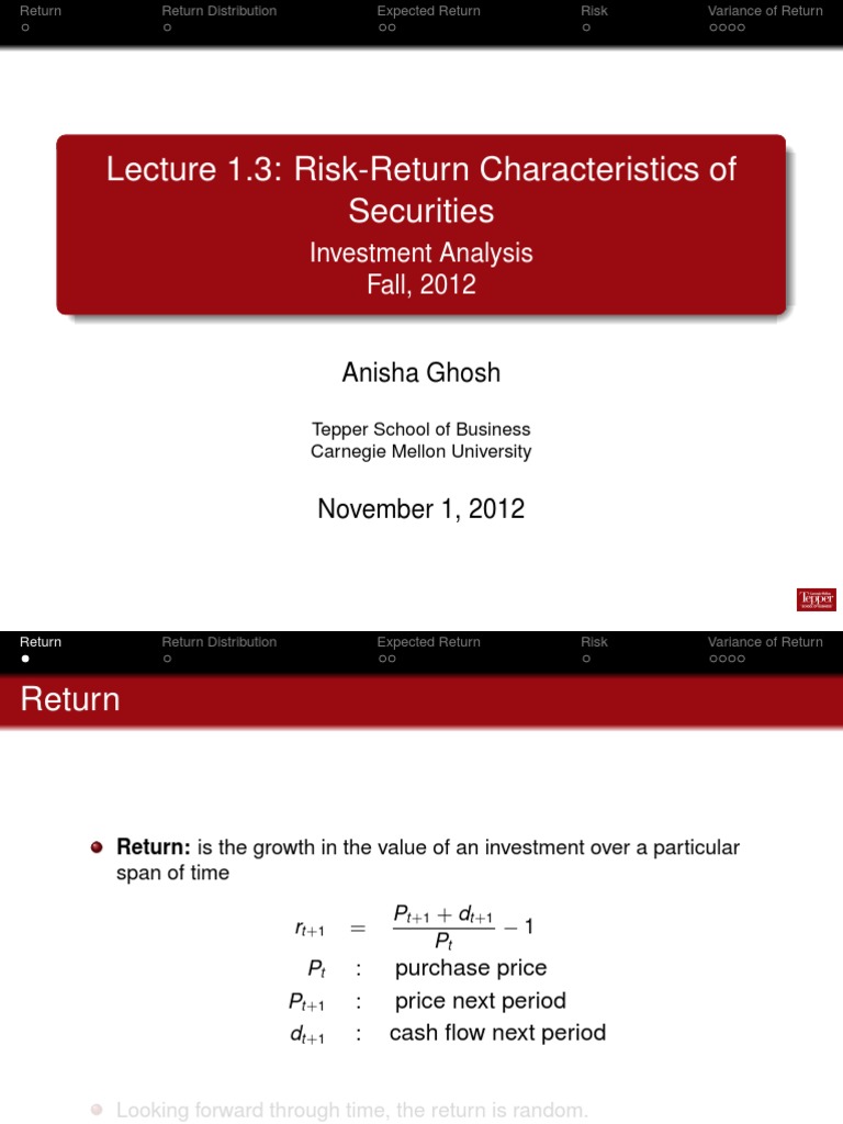 Risk-Return Analysis in Investments | PDF | Variance | Standard Deviation