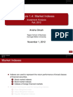 Lecture 1.4: Market Indexes: Investment Analysis Fall, 2012