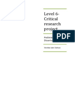 Level 6-Critical Research Project: Preliminary Report - Dissertation - Task 1