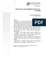 Motivação e desempenho em empresas de call center