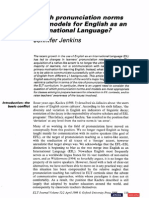 Which Pronunciation Norms and Models For English As An International Language? Jennifer Jenkins