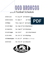Kenwood Bronco 2014 Football Schedule