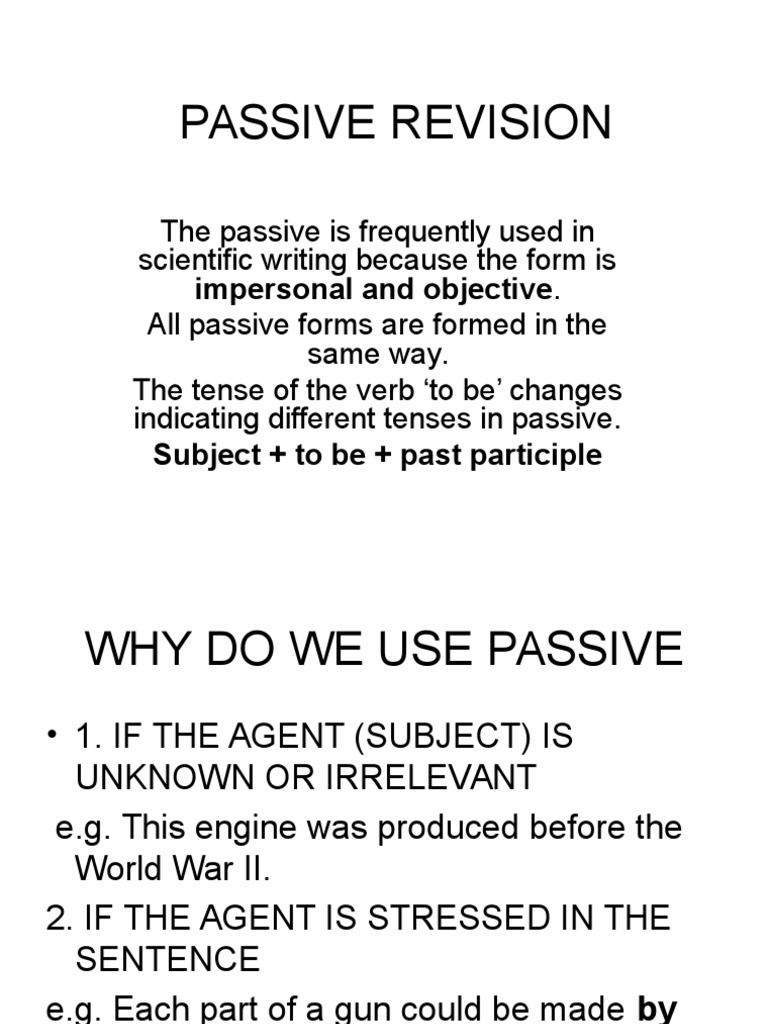 Active and Passive Revision | PDF | Languages | Language Arts & Discipline
