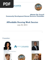 Invest Atlanta Affordable Housing Presentation To Atlanta City Council, 2014