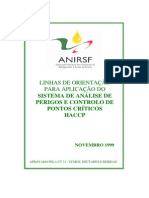 ANIRSF - Linhas de Orientação Para a Aplicação Do Sistema de Análise de Perigos e Controlo de Pontos Críticos HACCP