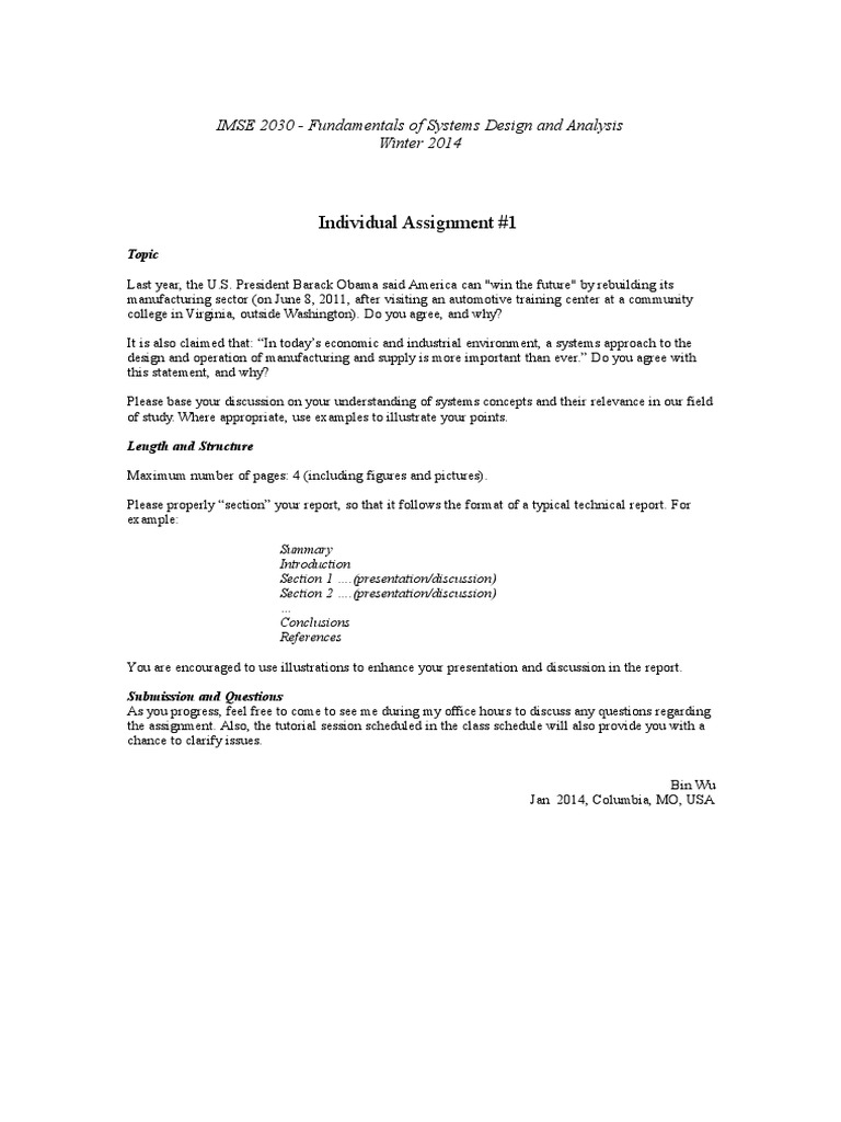 Systems Design Assignment Overview | PDF | Computers