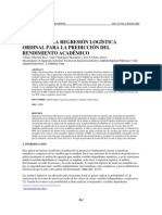 Empleo de La Regresión Logística Ordinal para La Predicción Del Rendimiento Académico