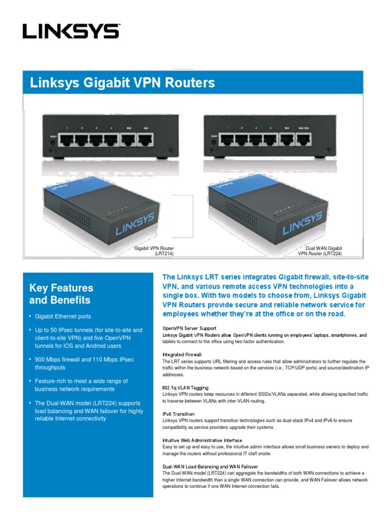 LINKSYS VPN Router Datasheet PROD Final | PDF | Virtual Private Network ...