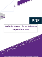 Dossier Presse Coût de La Rentrée AFNEUS