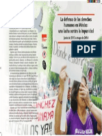 Portada Del Informe: La Defensa de Los Derechos Humanos en México: Una Lucha Contra La Impunidad Junio de 2013 A Mayo de 2014.