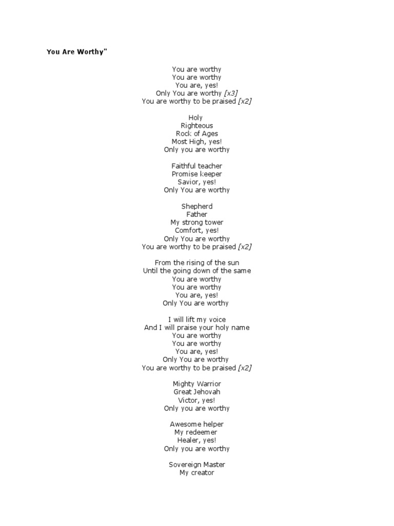 You Are Worthy | PDF