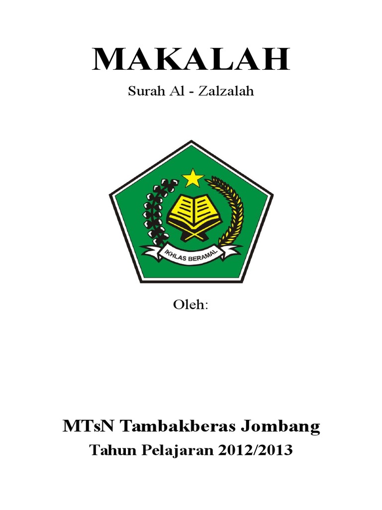 Makalah Surat Al Zalzalah