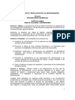 Ley de Fomento y Regulacion de Las Microfinanzas - Aprobada