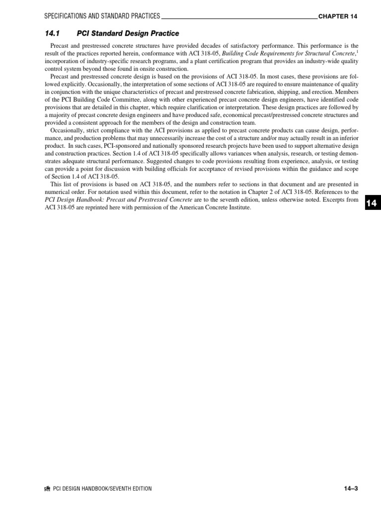 PCI Standards for Precast Concrete Design | PDF | Prestressed Concrete ...