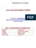 Hindustan Aeronautics Limited - Schedule