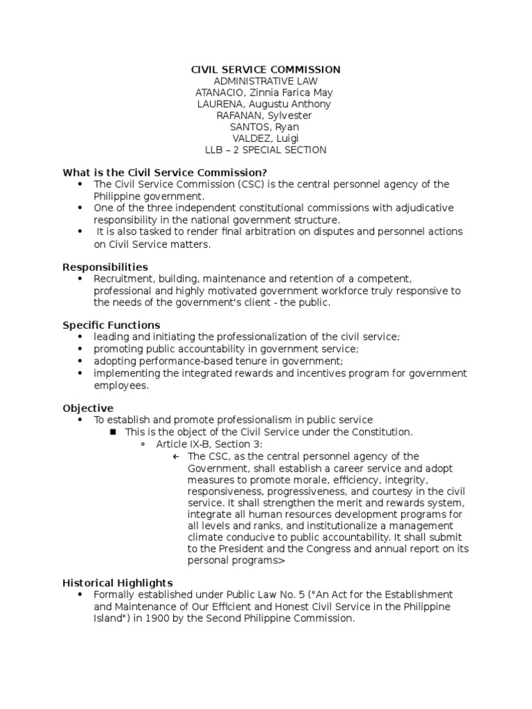 Civil Service Commission | PDF | Business
