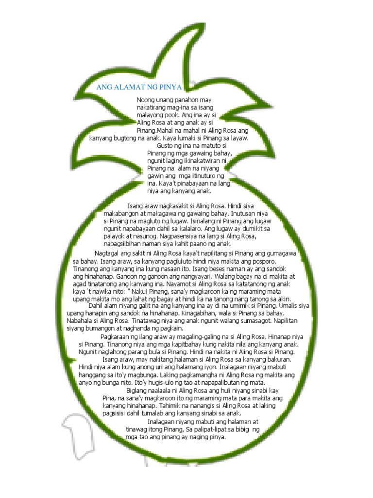 Alamat NG Pinya (Text Image) | PDF
