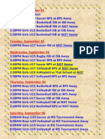 Next Week Games Schedule