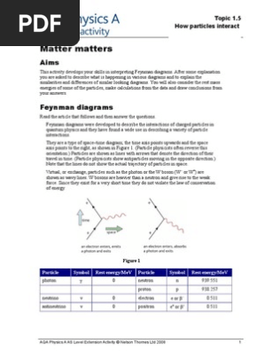 1 5 Feynman Diagrams Worksheet Elementary Particle Neutrino