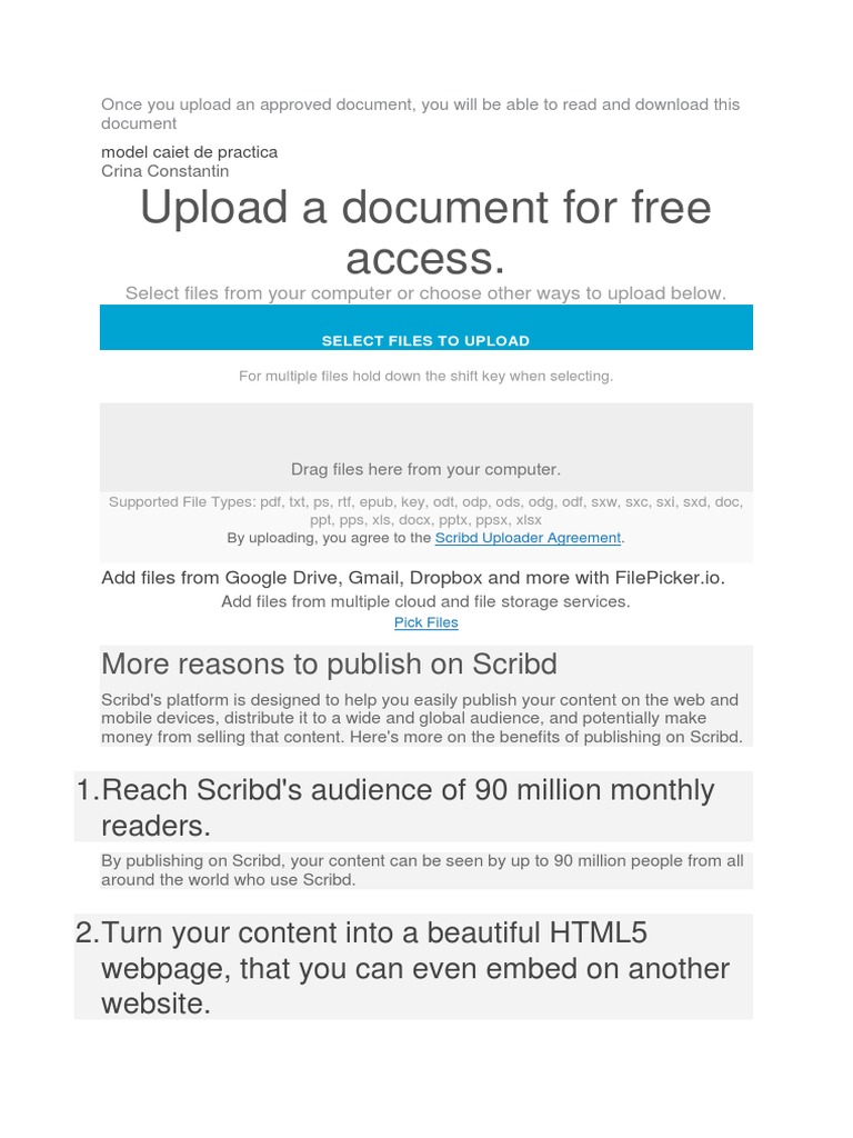 Once You Upload An Approved Document | PDF | Scribd | Web Page