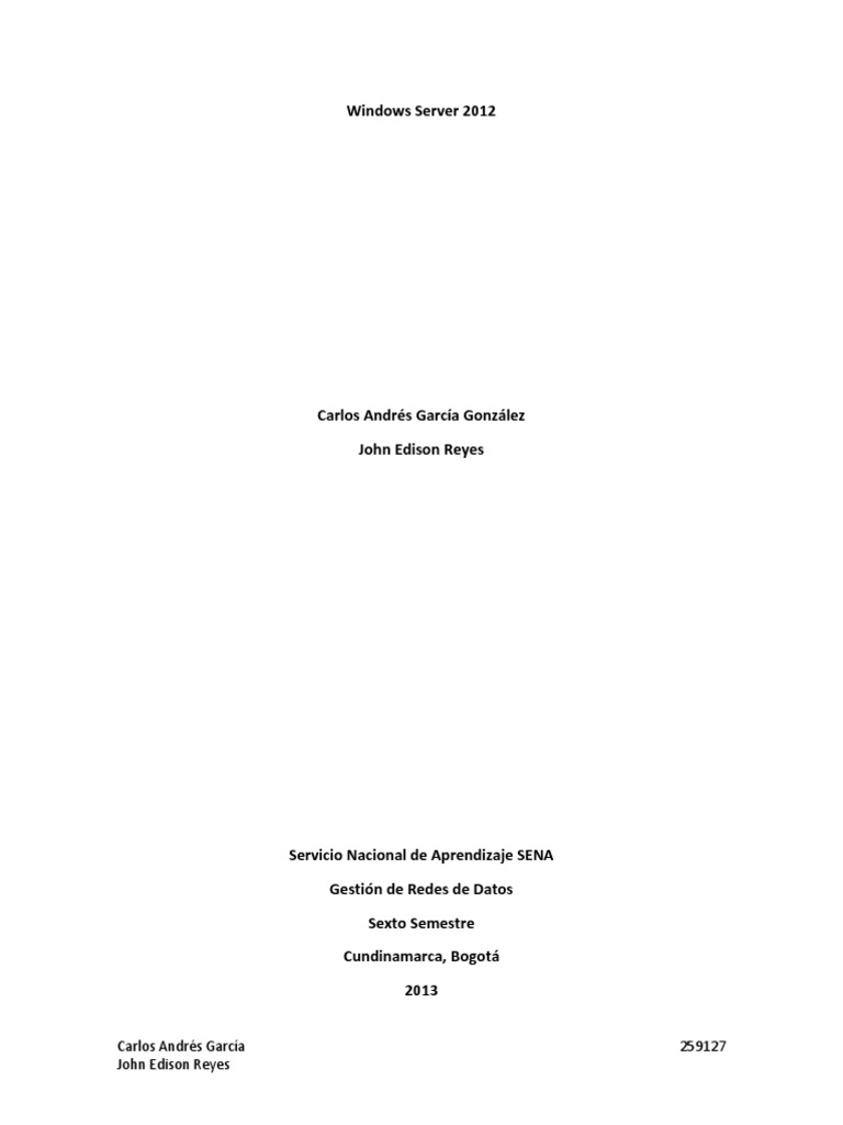 Windows Server 2012 Manual | PDF | Dirección IP | Servidor (Computación)