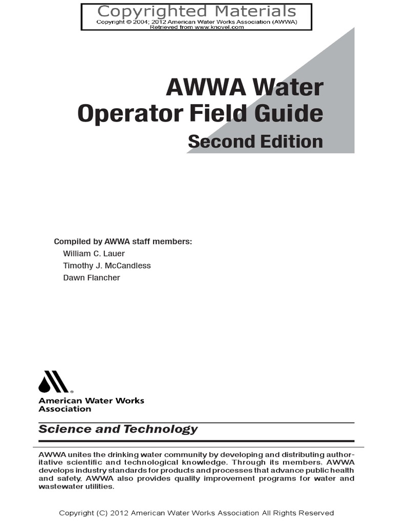 AWWA Water Operator Field Guide Parts Per Notation Decibel
