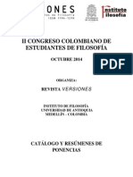 Catálogo de ponencias II Congreso Colombiano de Estudiantes de Filosofía